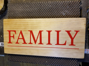 FAMILY hand made wall hanging