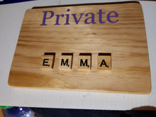Private EMMA Room Sign with Scrabble tiles