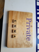 Private EMMA Room Sign with Scrabble tiles