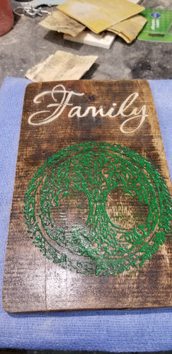 Family Tree plaque vintage primitive