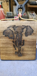 Elephants Two sided Handmade OOAK Art