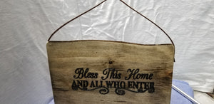 Live Slab Bless This Home house warming plaque