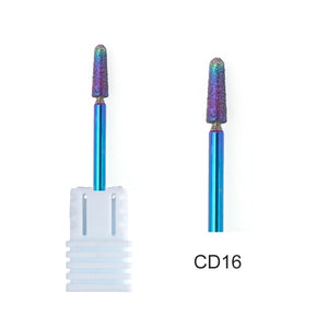 Diamond Burr Nail Drill Bits Rainbow Coating Carbide Cuticle Milling Cutter Electric Grinder for Manicure Pedicure CHCD01-27