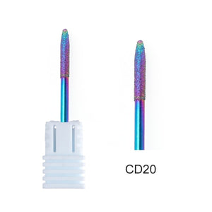 Diamond Burr Nail Drill Bits Rainbow Coating Carbide Cuticle Milling Cutter Electric Grinder for Manicure Pedicure CHCD01-27