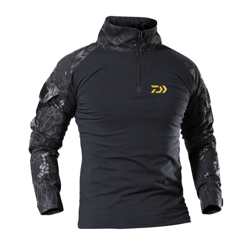 Daiwa Fishing Clothes Summer Sun Protection Fishing T Shirt Army Breathable Anti-Mosquito Outdoor Camping Travel Fishing Shirt