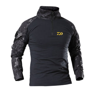 Daiwa Fishing Clothes Summer Sun Protection Fishing T Shirt Army Breathable Anti-Mosquito Outdoor Camping Travel Fishing Shirt