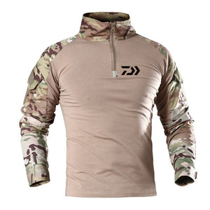 Daiwa Fishing Clothes Summer Sun Protection Fishing T Shirt Army Breathable Anti-Mosquito Outdoor Camping Travel Fishing Shirt