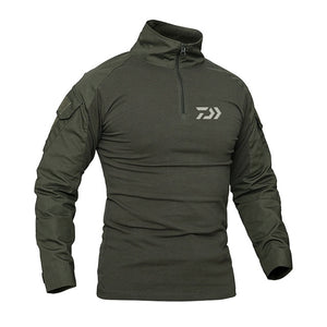Daiwa Fishing Clothes Summer Sun Protection Fishing T Shirt Army Breathable Anti-Mosquito Outdoor Camping Travel Fishing Shirt