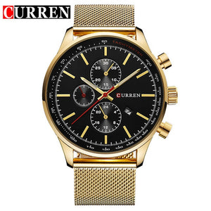 Fashion Watch men Luxury top brand steel men watch waterproof Wristwatch Men Clock quartz watch gold sports casual CURREN 8227
