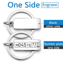 Customized Engraved Keychain For Car Logo Plate Number Personalized Gift Anti-lost Keyring Key Chain Ring P009C