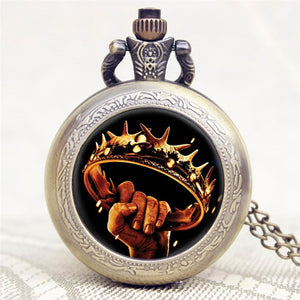 2016 Antique Game of Thrones Stark Family Crest Winter is Coming Design Pocket Watch Unique Gifts Unisex Fob Clock
