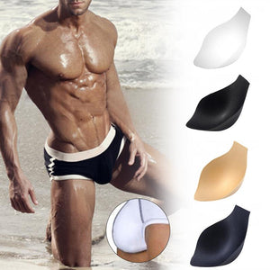 2PCS Men Swimming Trunks Underwear Briefs Sponge Protective Pad Swimsuit Enlarge Penis Pouch Pad Inside Front Protection Pad