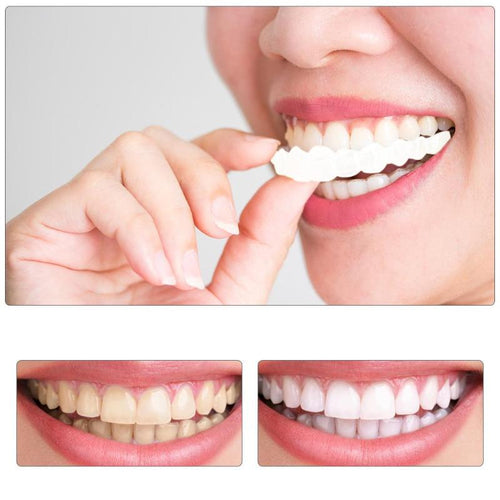 1pair Fake Teeth Upper False Fake Tooth Cover Snap On Immediate Teeth Cosmetic Denture Care Oral Care Plastic Whitening Denture